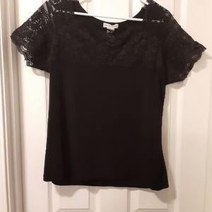 Black & Black Lace Short sleeve shirt